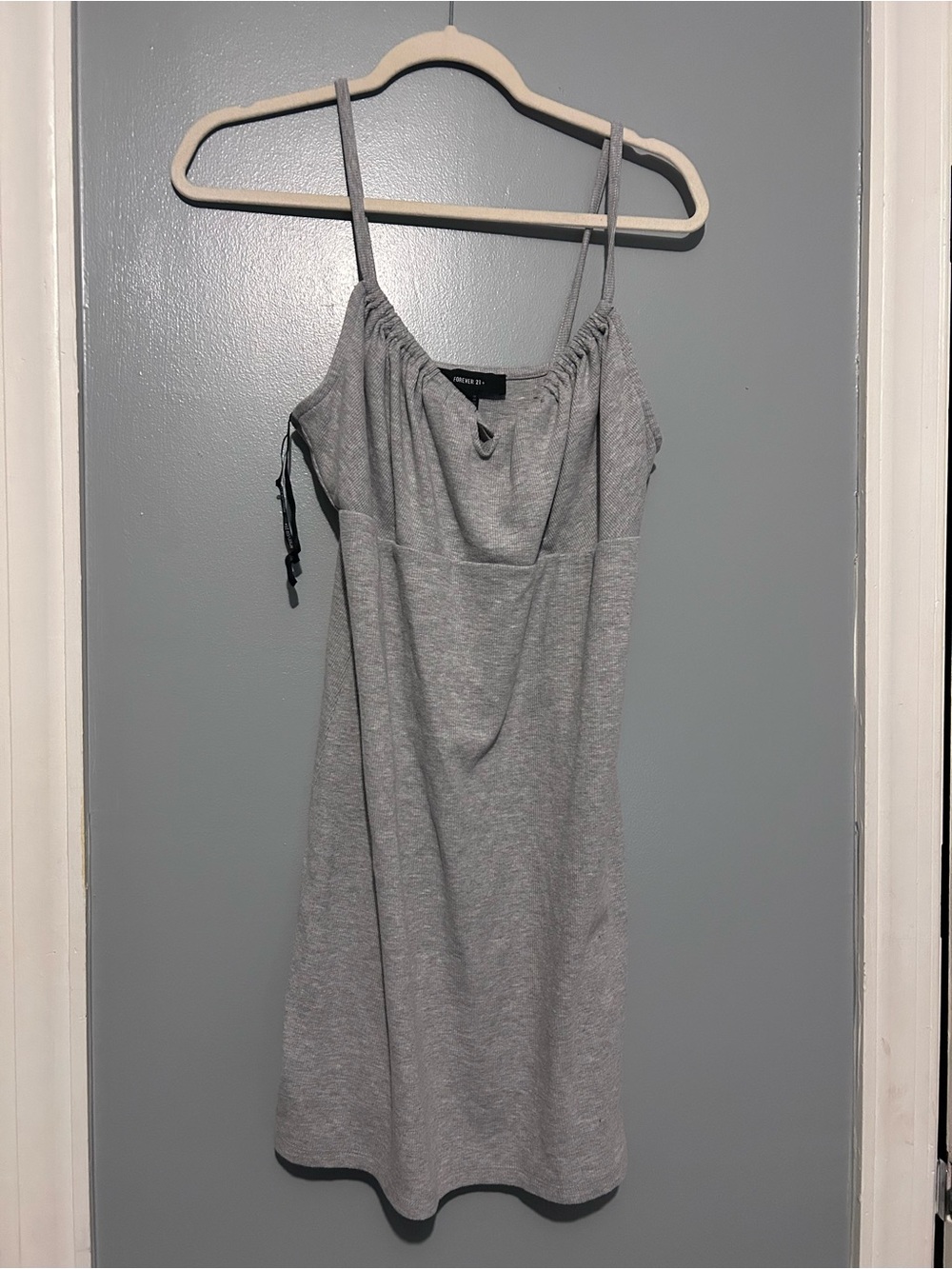 Forever 21 Light Gray Spaghetti Strap Mini Dress